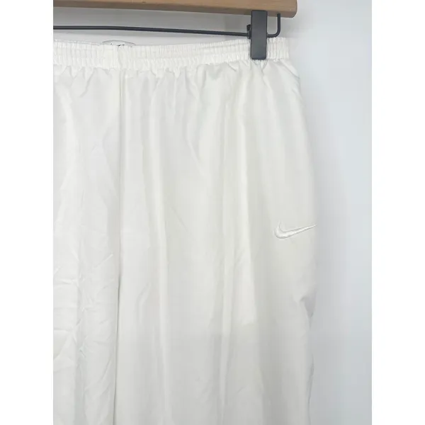 Vintage Nike Track Pants Women Medium White 90s Windbreaker Joggers Swoosh Logo - Image 2