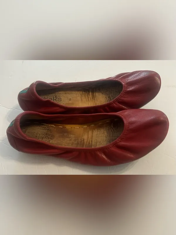 Tieks By Gavrieli Leopard Burgundy Ballet Flats Size 7.5 - Image 3