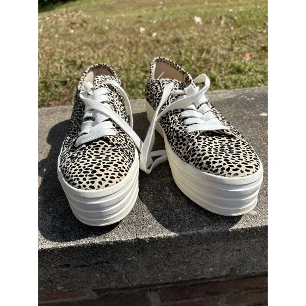 Gianni Bini Leopard Print‎ Platform Sneakers Women's Size 9M - Image 4
