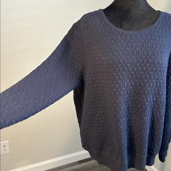 GAP Dark Blue Quilted Zip-Up Sweater - Image 3