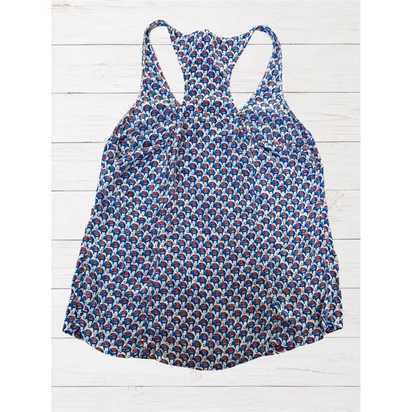 Joie 100% Silk Blue Animal Print‎ Racerback Tank Top Medium Layering Boho - Image 2