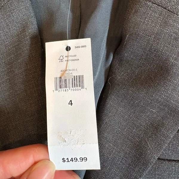 Banana Republic Women’s Gray Two-Button Blazer – Size 4 (NWT) - Image 3