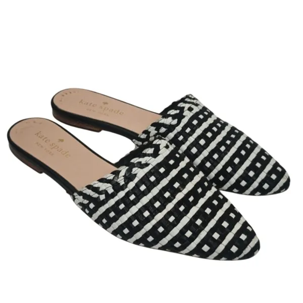 Kate spade Letaher black and white mule sz 6.5 - Image 3