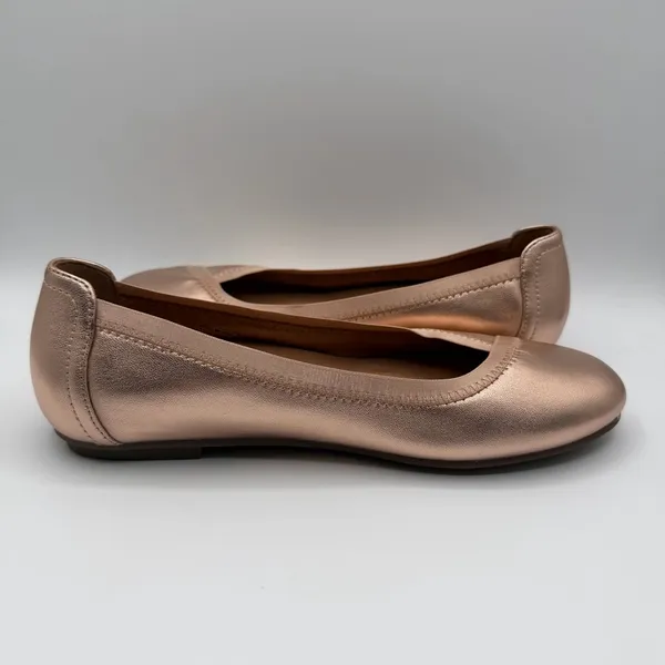 Vionic Caroll Rose Gold Metallic Leather Ballet Flats Womens US 6.5M - Image 5