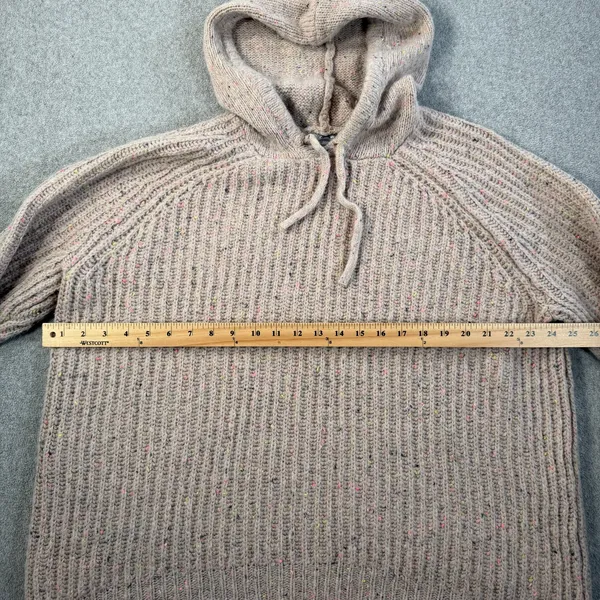 Aerie Women's Medium Beige Flecked Rib Knit Hooded Sweater Pullover Hoodie - Image 8