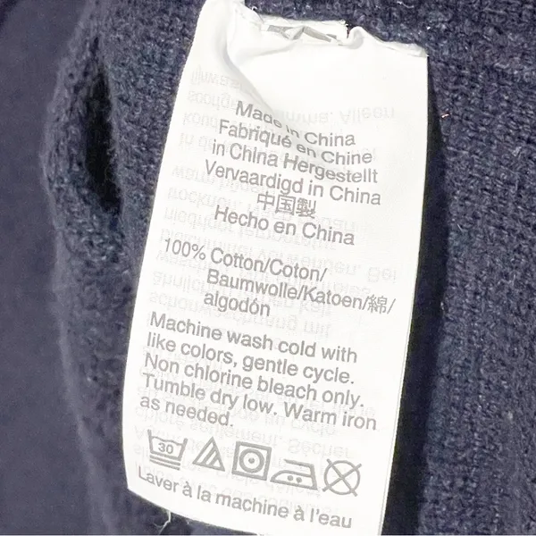J Crew‎ Medium Navy Blue Sweater Blazer Jacket G9309 Two-Button Knit Jacket - Image 4