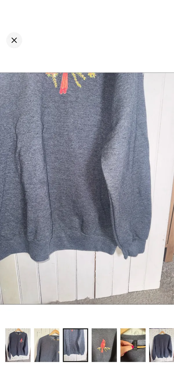 Gildan Crewneck Sweatshirt Dark Heather Blue Size L - Image 3