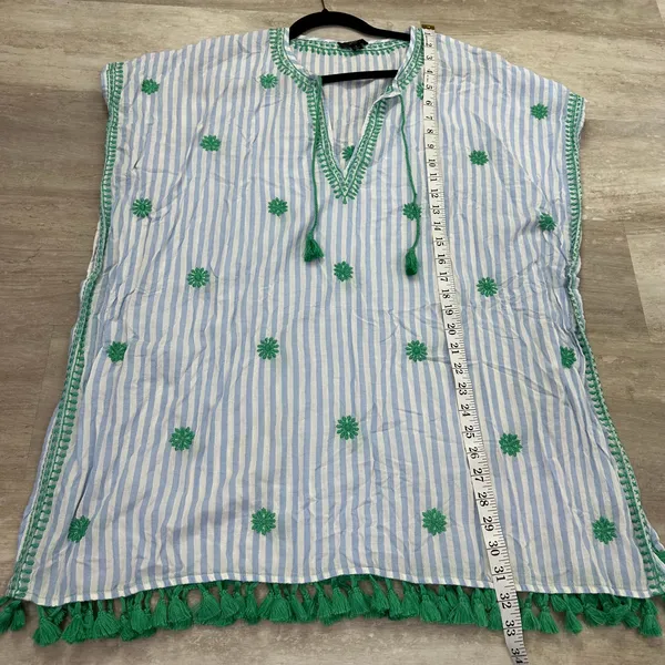 J.CREW Embroidered Beach Tunic In Stripe L2790 Vacation Floral Size S - Image 8