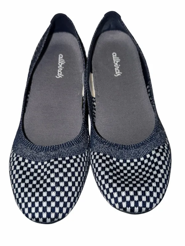 Allbirds Women Tree Breezer Slip On Shoes Navy and White Knit Ballet - Image 4