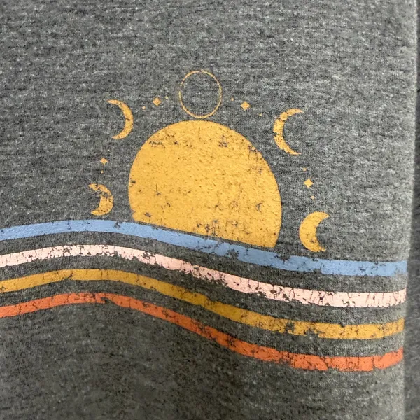 Angels Gray Crewneck Sweater with Sun and Stripes - Image 2