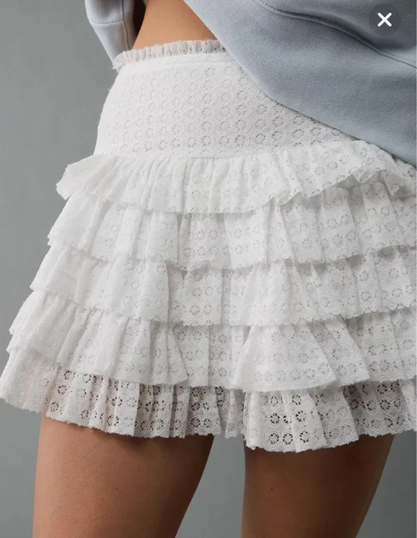 American Eagle White Ruffle Skirt - Image 2