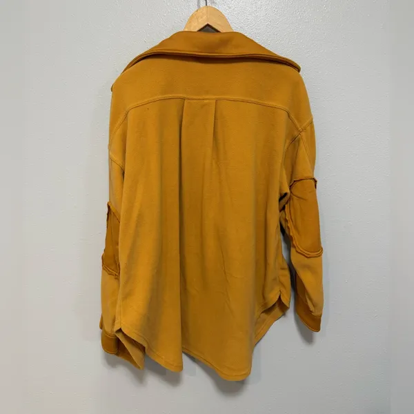 Zenana Mustard Shacket Fleece Button-Up Jacket – Style QJ-4003D4 – Size Medium - Image 2