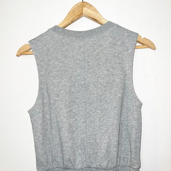 Nike women’s sleeveless gray varsity logo shorts athleisure comfy romper - Image 9