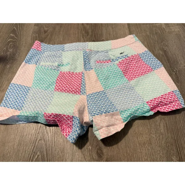 Vineyard Vines Target Patchwork Plaid Whale Cotton 4" Shorts‎ Stretchy 12 - Image 2
