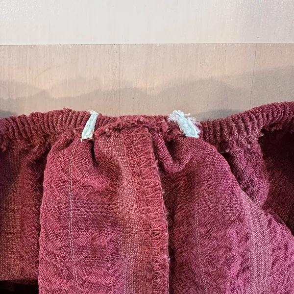 Urban Outfitters maroon grid off the shoulder ruffle coquette top - Image 3