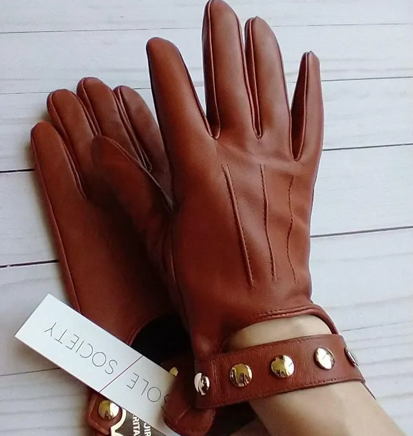 Sole Society Leather Gloves with Studs NWT - Image 3