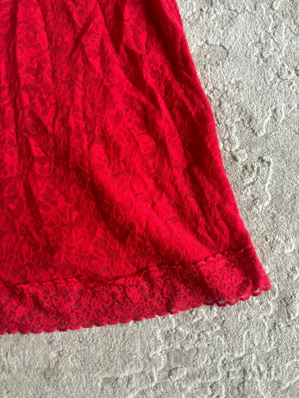 Victoria’s secret the lacie red all over lace chemise slip dress - Image 2