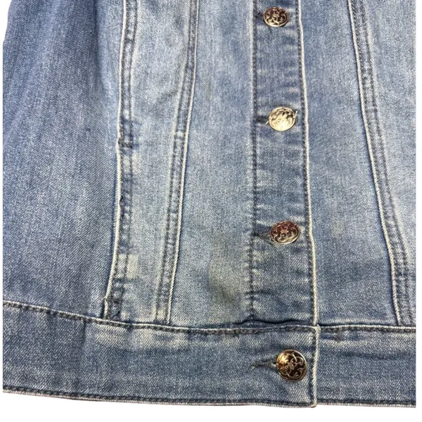 Premium Denim Christopher & Banks Women Small‎ Rhinestone Sleeveless Denim Vest - Image 4