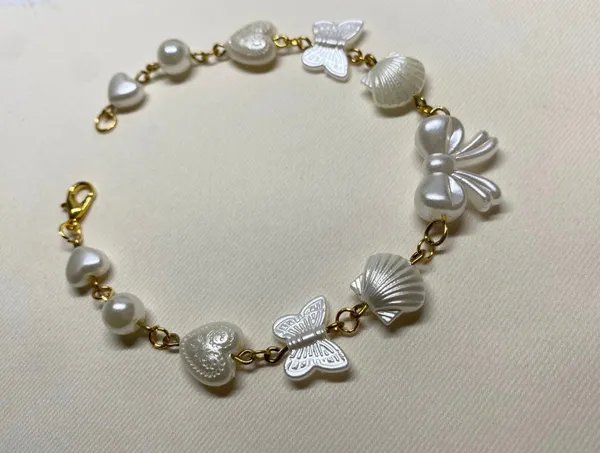 Handmade Gold Pearl Bracelet/Anklet - Image 2