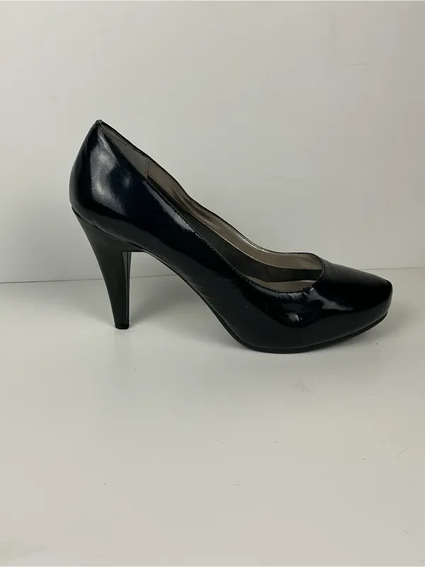 Black Patent High Heel Pumps Size 8 Dress Shoes Me Too 4 inch heel - Image 3