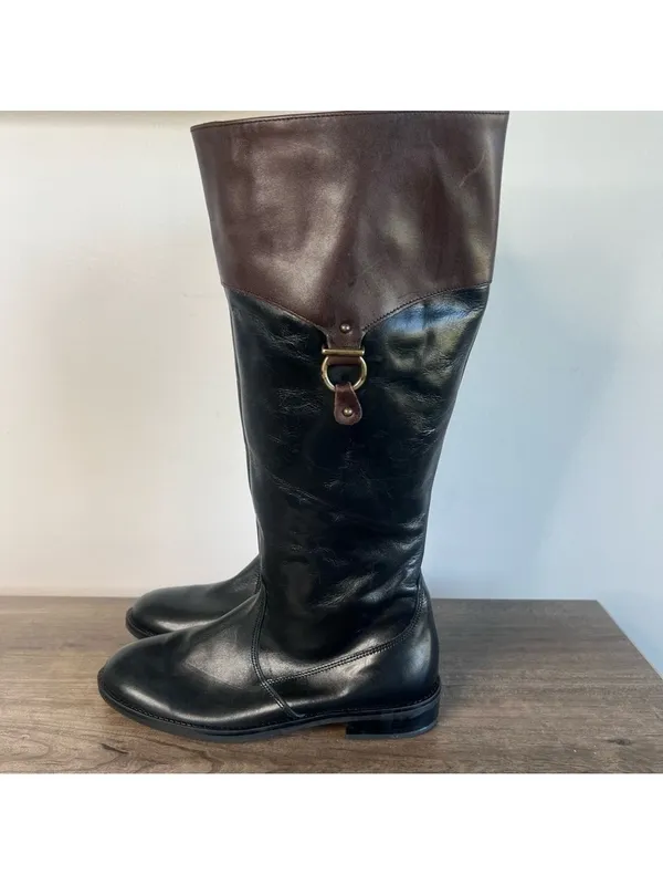 Italian ShoeMakers Gilda Women's Tall Black and Brown Boot Size 6.5 SKU#11-2346 - Image 4
