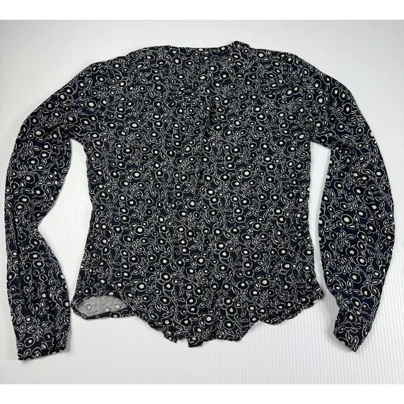 LOFT Floral Print Blouse Long Sleeve Button Down Career Top‎ Medium - Image 4