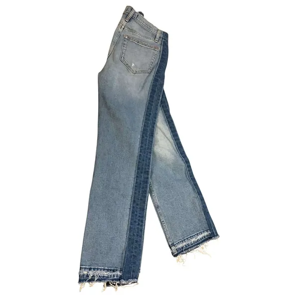 Abercrombie & Fitch Zoe Straight Jeans 25 0R Blue‎ Two Tone Side Stripe Y2K Boho - Image 4