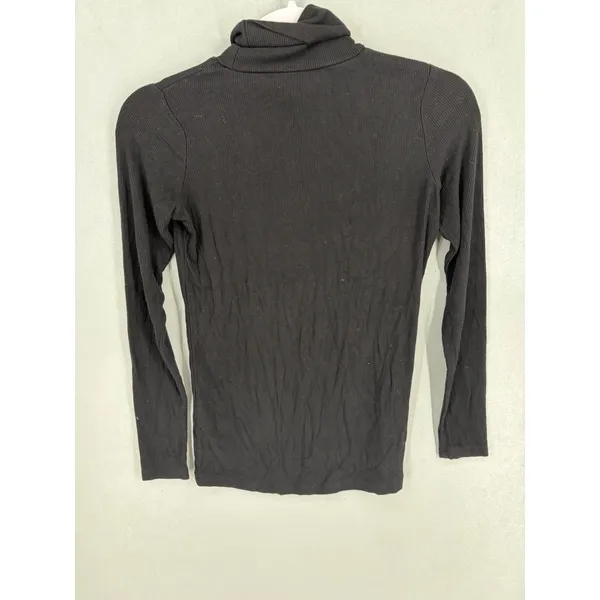 P.int Womens Turtleneck Top Black Ribbed Long Sleeve Slim Fit XS - Image 5