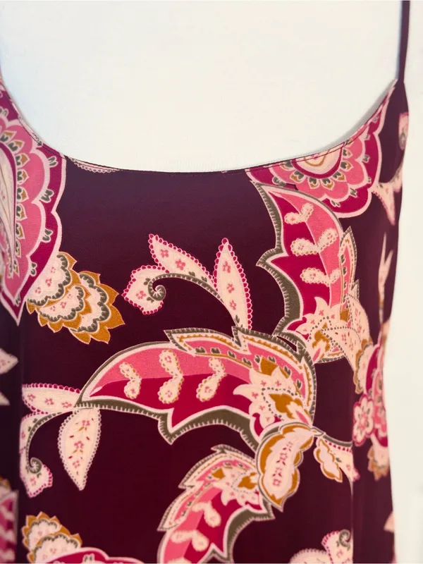 Show Me Your Mumu Estella Topslip S Burgundy Paisley Boho Y2K Cami Tank Resort - Image 3