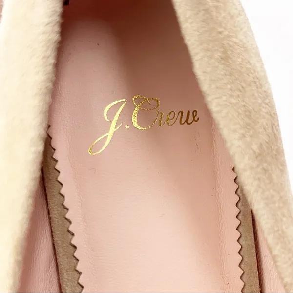 J. CREW Tan Suede Closed Square Toe Slip On Chunky Block Heels 9 Office Neutral - Image 7