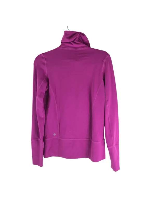 Lululemon Women's In Stride Jacket Full Zip Mock Neck Pockets Pink Black 6 - Image 2