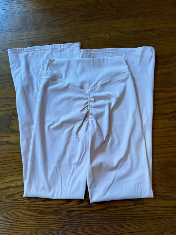 Light Pink Flare Leggings Medium - Image 2