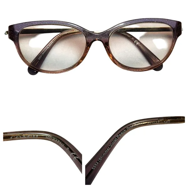 COACH Eyeglass Frames 6171U T 5475 Shimmer Violet Peach Gradient 55-17-140 - Image 4