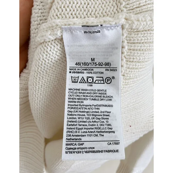 Gap Women's 100% Cotton Cream Knit Relaxed Fit Turtleneck Sweater Size M - Image 6