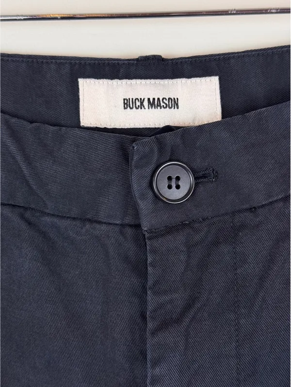 Buck Mason Women’s Black Straight Leg Cotton Lyocell Pants Size 25 Raw Hem - Image 4