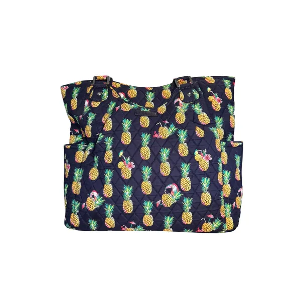 VERA BRADLEY LARGE GLENNA "TOUCAN PARTY" PATTERN‎ Bag Navy Blue Beach Travel - Image 10