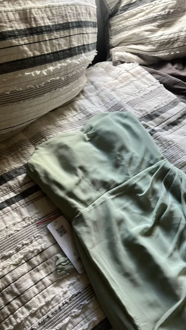 Azazie Bridesmaid Dress Sage Green - Image 4