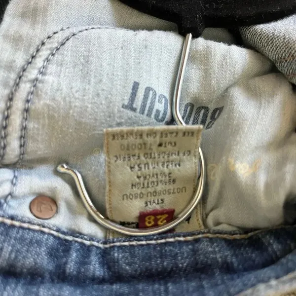 7 For All Mankind jeans 28‎ bootcut denim distressed raw hem flare western pants - Image 5