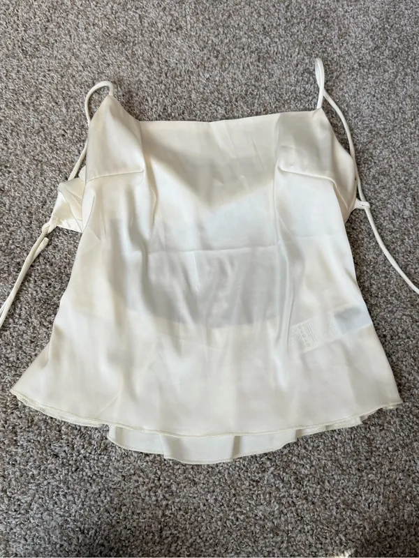 SheIn Satin Ivory Spaghetti-Strap Cami Top - Image 3