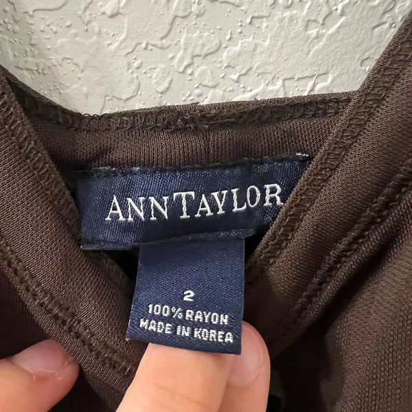 Ann Taylor Brown Maxi‎ Dress with Floral Accents - Image 3