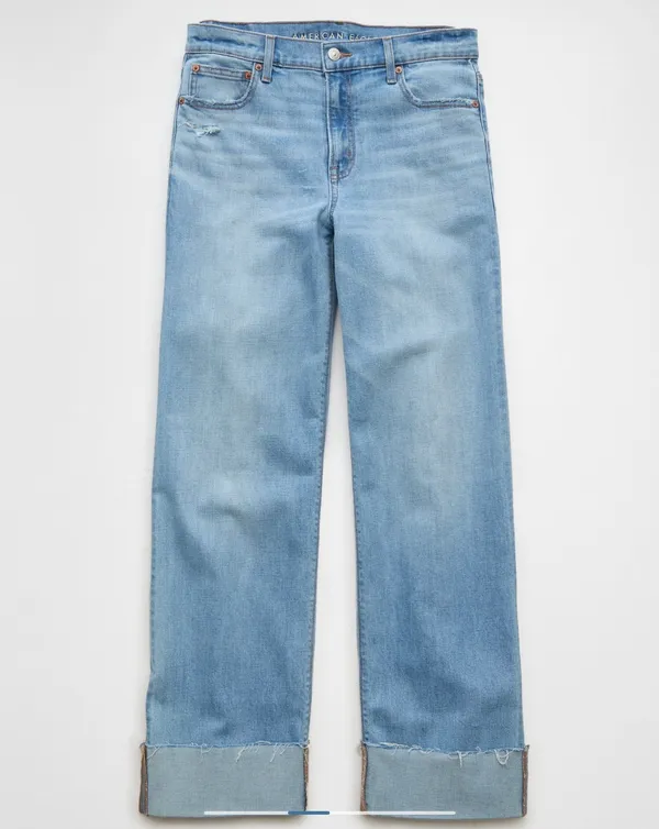 American Eagle Outfitters High-Waisted Stovepipe Cuffed Jeans - Image 4