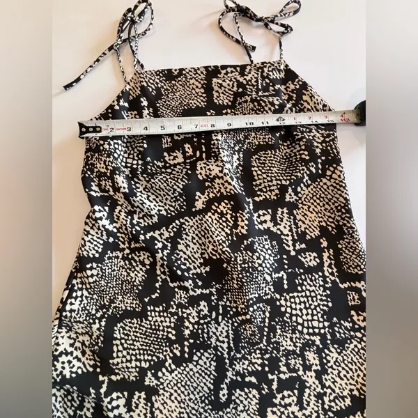 ZARA Black and Cream Printed Mini Slip Dress NWT Size‎ M - Image 4