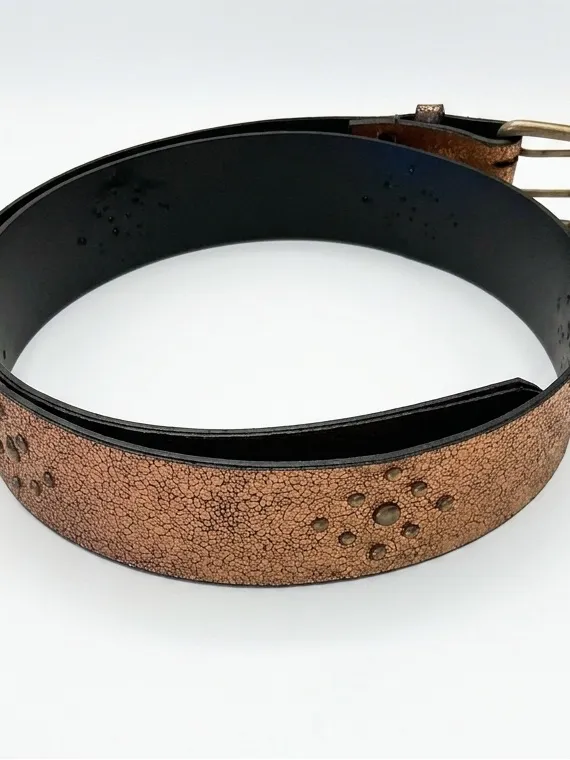 NWOT Copper Metallic Studded Leather Belt - Image 3