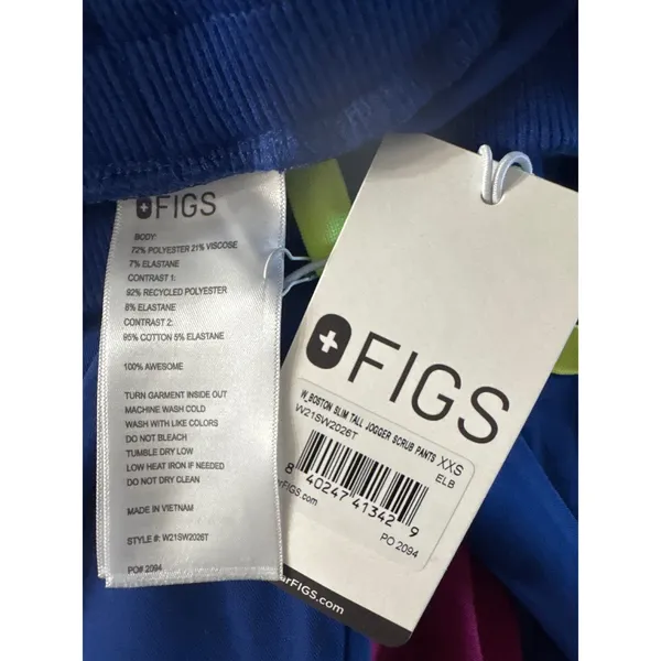 FIGS Boston Slim Tall Jogger Scrub Pants Royal Blue Women's XXS Bundle‎ of 2 NWT - Image 10