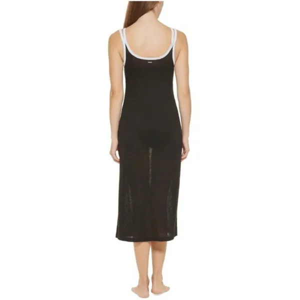 Donna Karan New York Swimwear Strappy Dress Cover-Up in Black/White Trim, Size M NEW w/Tag - Image 3