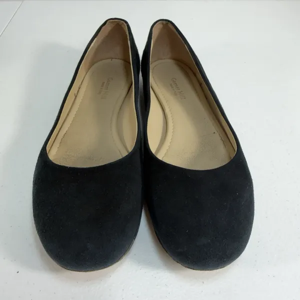 Garnet Hill Women's 8.5 Pippa Modern Ballet Flats Black Suede Leather Made Italy - Image 4