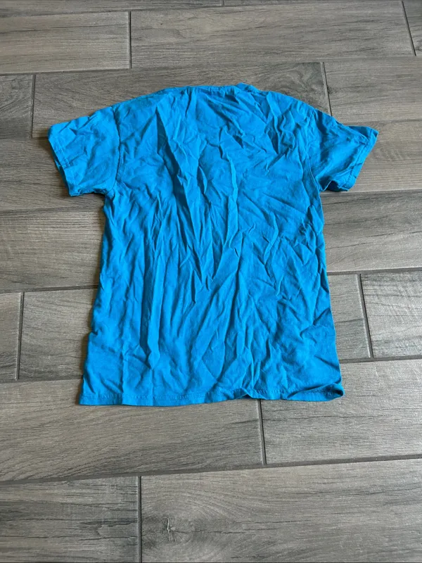 Hybrid Apparel Bright Blue Short Sleeve Tee with Bold Black Slogan - Image 4