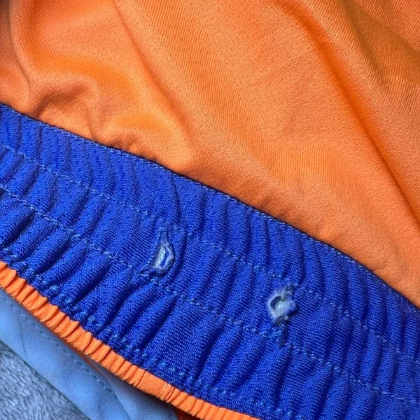 Nike Dri-FIT Womens Size Medium Running Shorts Orange‎ Blue Athletic Gym Workout - Image 11