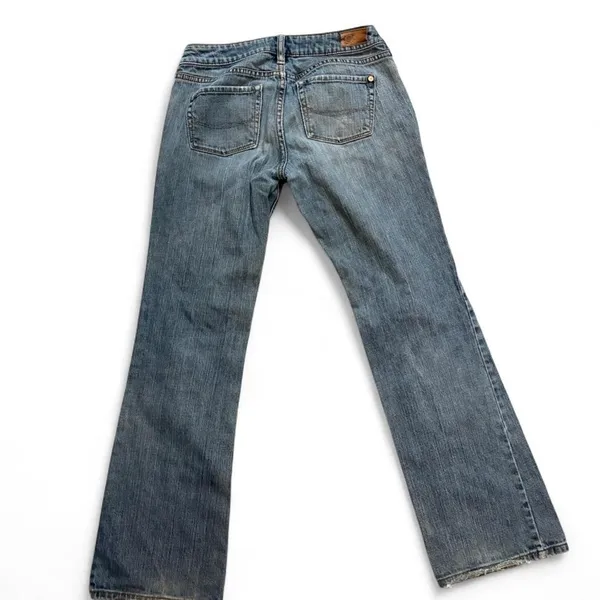 Y2K Bullhead Laguna Jeans Size 1 Short Low Rise Flare Bootcut Medium Wash - Image 5