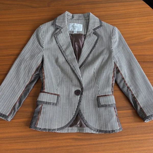 Lucy Paris Striped Blazer S Pinstripe Y2K Academia Preppy Fall Riding Jacket - Image 2